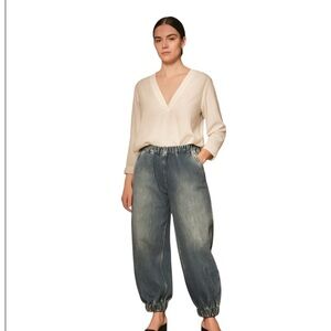 Maison Margiela Women’s Jeans Paper Bag Waist Balloon Denim Size EU 36 N…
